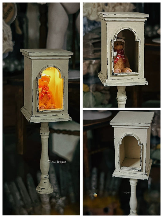 1:12 Scale Miniature Storage Shelf Ivory White Distressed Finish Dollhouse Furniture