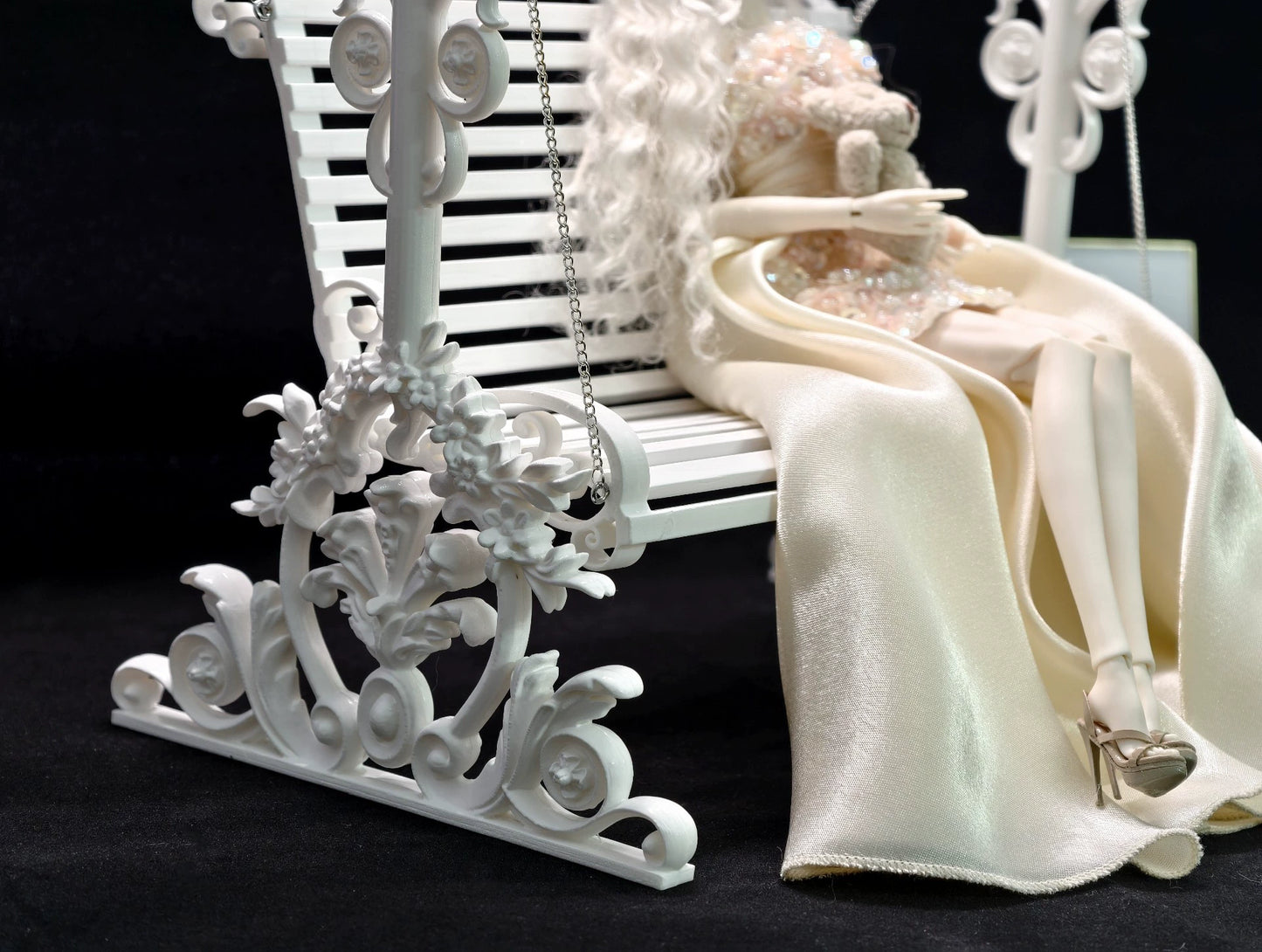 Chaise pivotante pour poupée BJD, échelle 1:3, échelle 1:4, échelle 1:6, échelle 1:12, meubles miniatures de jardin