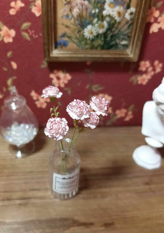 1:6 Scale Miniature Clay Carnation Flower BJD Dollhouse Decor Mariposa
