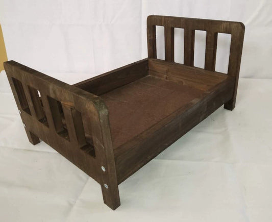1:6 Scale Vintage Wooden Bed Miniature Dollhouse Furniture