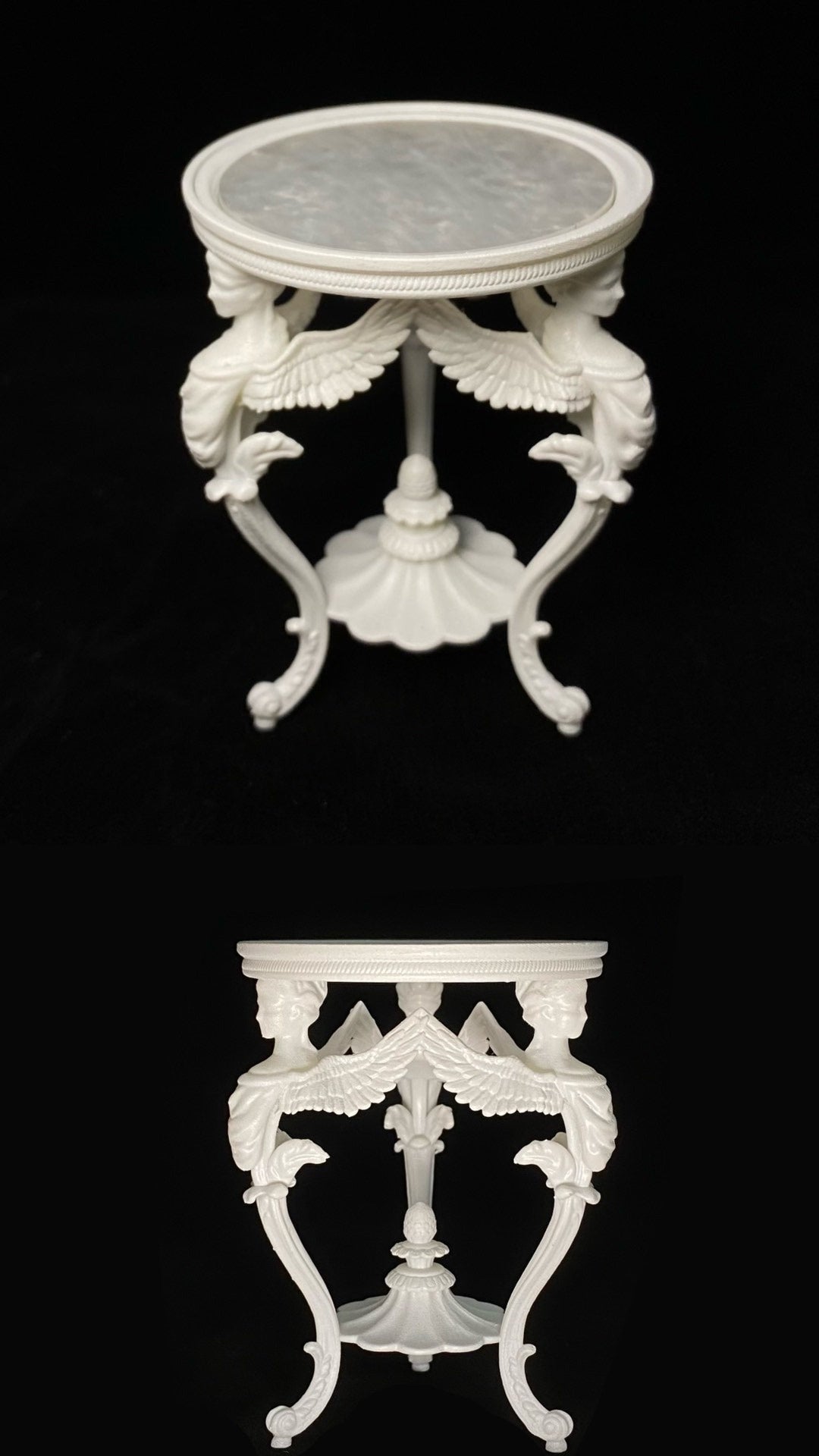 Mobiliario para casa de muñecas en miniatura con soporte para flores de cisne vintage a escala 1:6