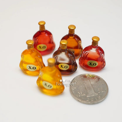 Accessoires miniatures pour maison de poupée, échelle 1:6 et 1:12, fausse bouteille de vin, pièce unique, meuble miniature