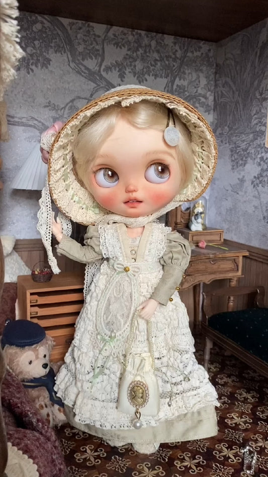 Ropa para muñecas Blythe, atuendo de pastel de cereza, moda para casas de muñecas en miniatura