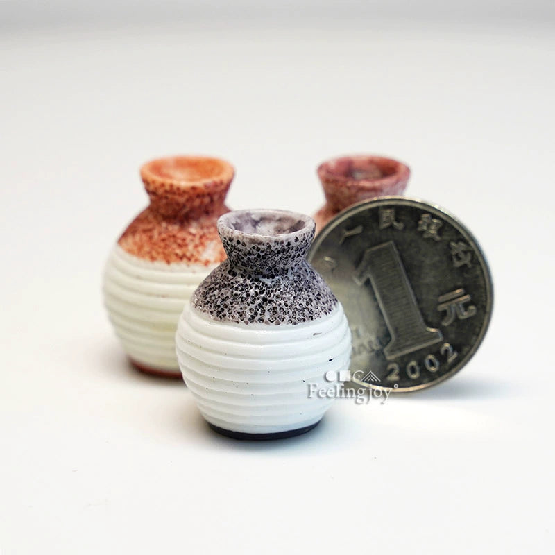 Bouteille en céramique bicolore, accessoires miniatures pour maison de poupée BJD, échelle 1:6 et 1:12