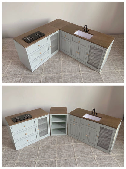 1:6 Scale Miniature Nordic Retro Furniture Set For Blythe Dollhouse Custom Handmade Sugar Candy Style