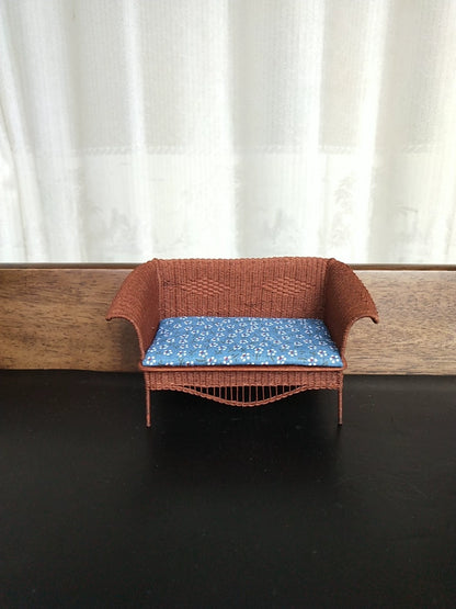 1:12 Scale Miniature Wicker Chair For Dollhouse BJD OB11 Doll Furniture Paper Rattan