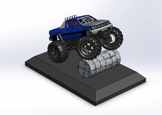1:6 Scale Chevrolet Monster Truck Crawler 3D Design Blueprint Miniature Model