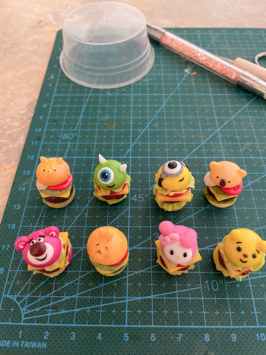 Hamburger miniature en argile pour maison de poupée, accessoire alimentaire à l'échelle 1:12