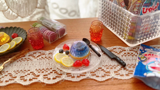1:12 Scale Miniature Starry Pudding Dollhouse Accessory 4 Colors Optional Display Props For Dolls
