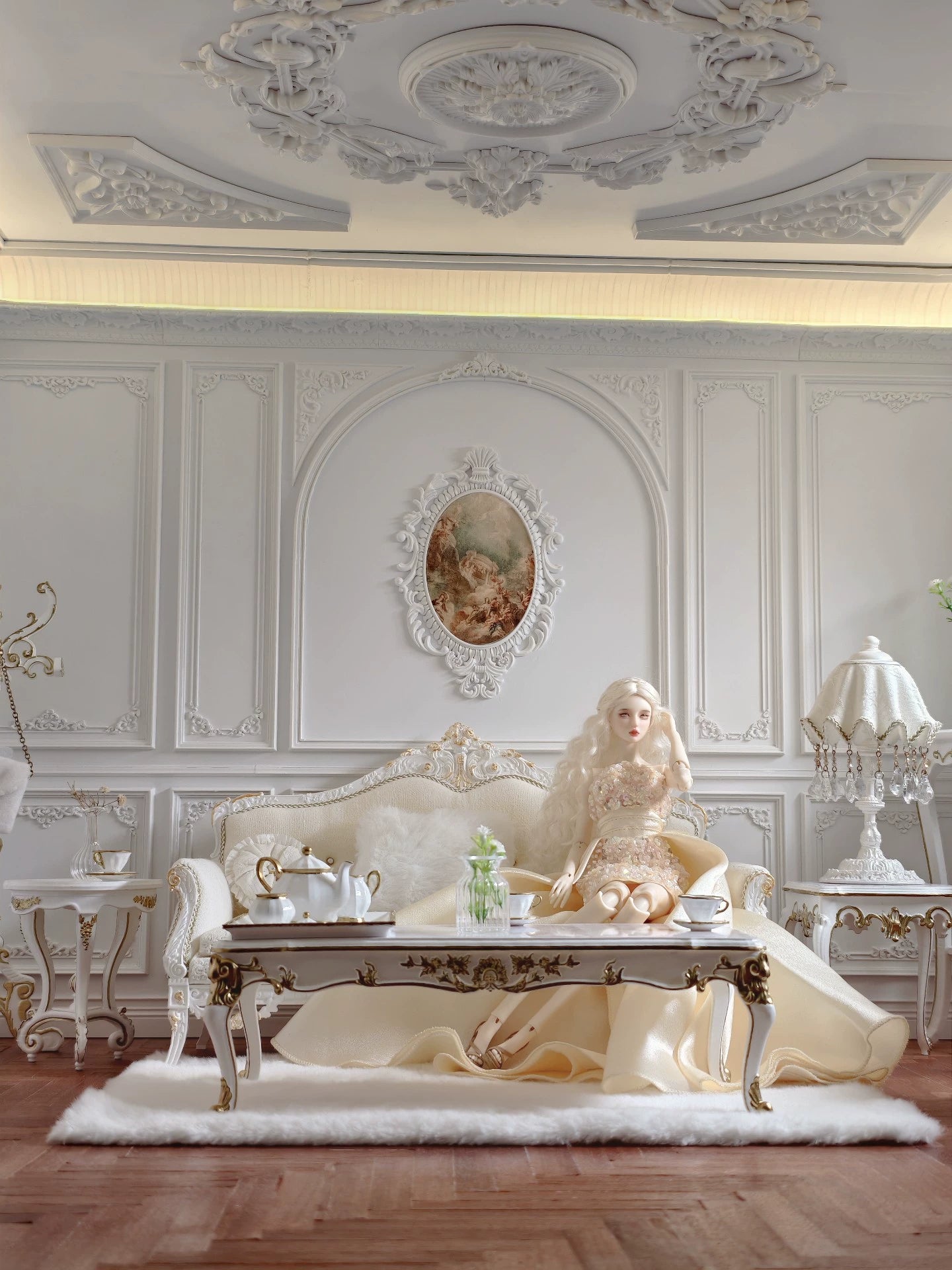 Meubles miniatures de maison de poupée à l'échelle 1:6, style européen, pour poupées BJD et Blythe