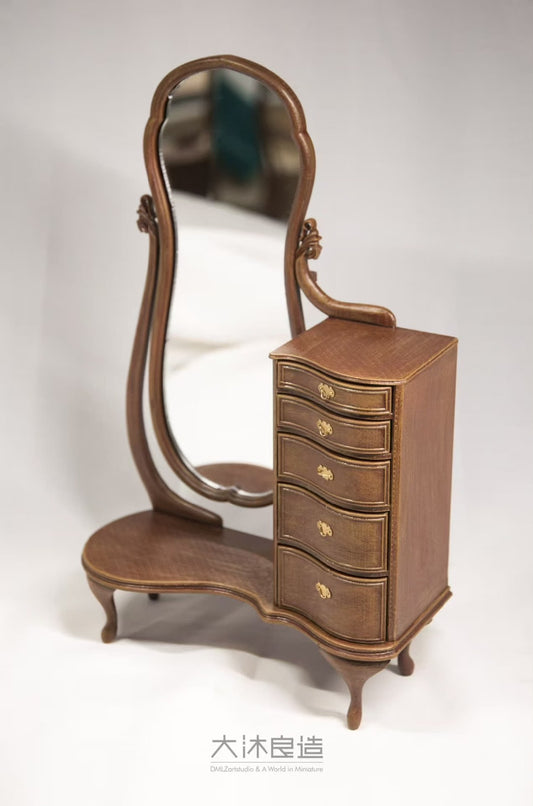 Meubles miniatures pour maison de poupée, miroir vintage, échelle 1:6