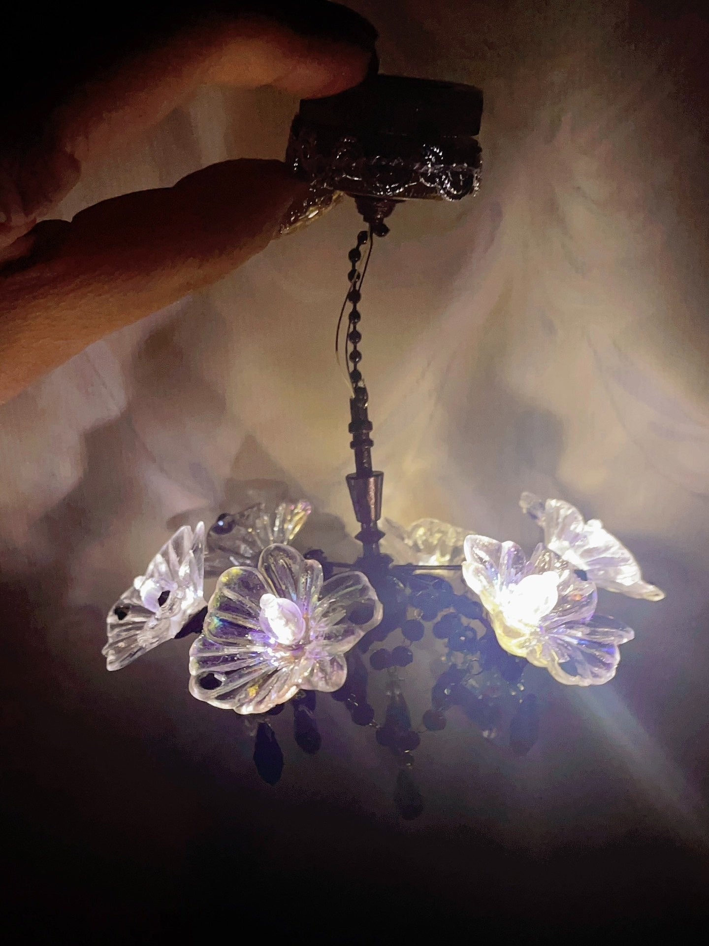 1:6 Scale Miniature Ceiling Light With Remote Control For Dollhouse