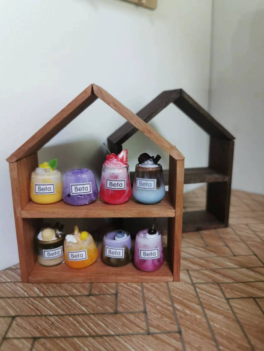 Estante para bebidas en miniatura a escala 1:12, mueble para casa de muñecas, accesorio en miniatura