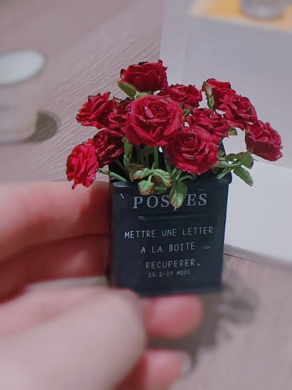 1:6 Scale Dried Rose Bouquet Miniature Floral Arrangement For Blythe Dolls