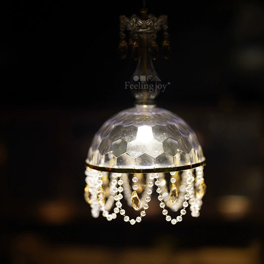Lustre miniature en cristal français à l'échelle 1:6 pour décoration de maison de poupée
