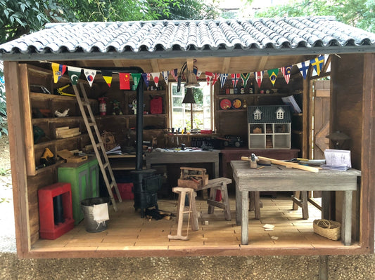 1:6 Scale Miniature Dollhouse Wooden Cabin BJD Blythe Dollhouse Scene With Miniature Furniture