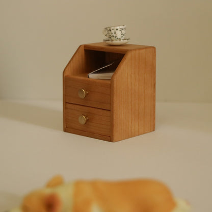 Mesita de noche de madera a escala 1:6, mueble de casa de muñecas en miniatura para Blythe BJD Ob11