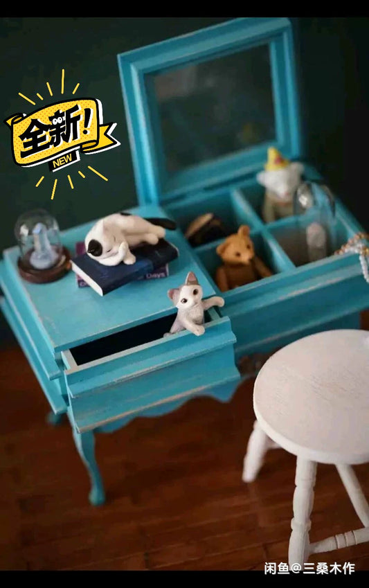 1:6 Scale Wooden Display Cabinet Miniature Dollhouse Furniture For BJD Blythe Dolls