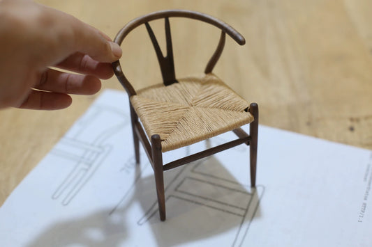 1:6 Scale Miniature Wishbone Chair Dollhouse Furniture