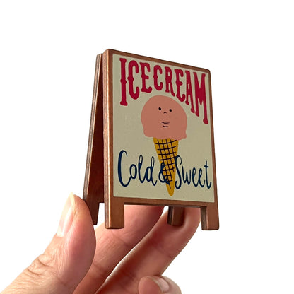 Panneau en bois pour bar, café, glaces, maison de poupée miniature BJD à l'échelle 1:6