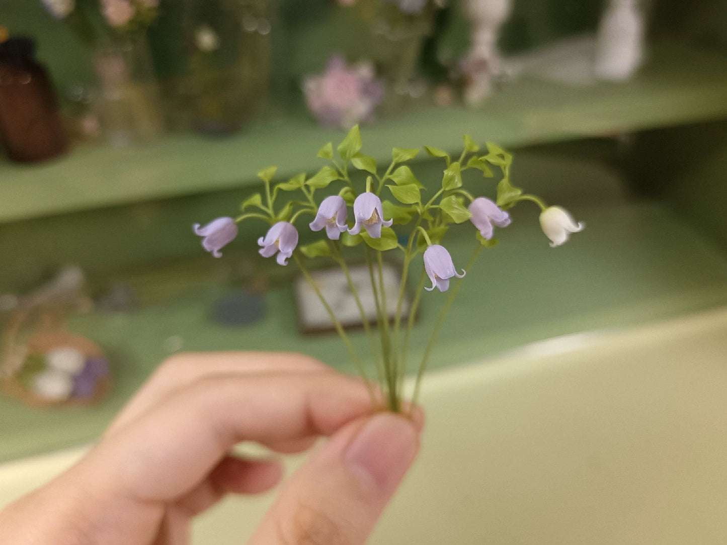 1:6 Scale Miniature Clay Flower BJD Accessory Crispa Angel Clematis Bell