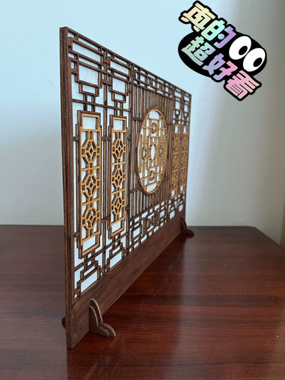 Pantalla de madera a escala 1:6, muebles para casa de muñecas en miniatura, decoración de habitación BJD
