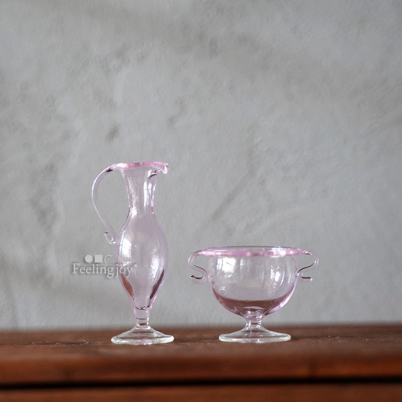 Vase miniature en verre à l'échelle 1:6, pot de fleurs, accessoire pour maison de poupée BJD, artisanat en argile, accessoires de scène DIY