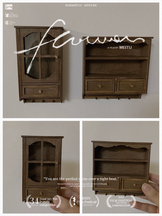 1:6 Scale Miniature Wooden Cabinet Dollhouse Furniture For Blythe Dolls