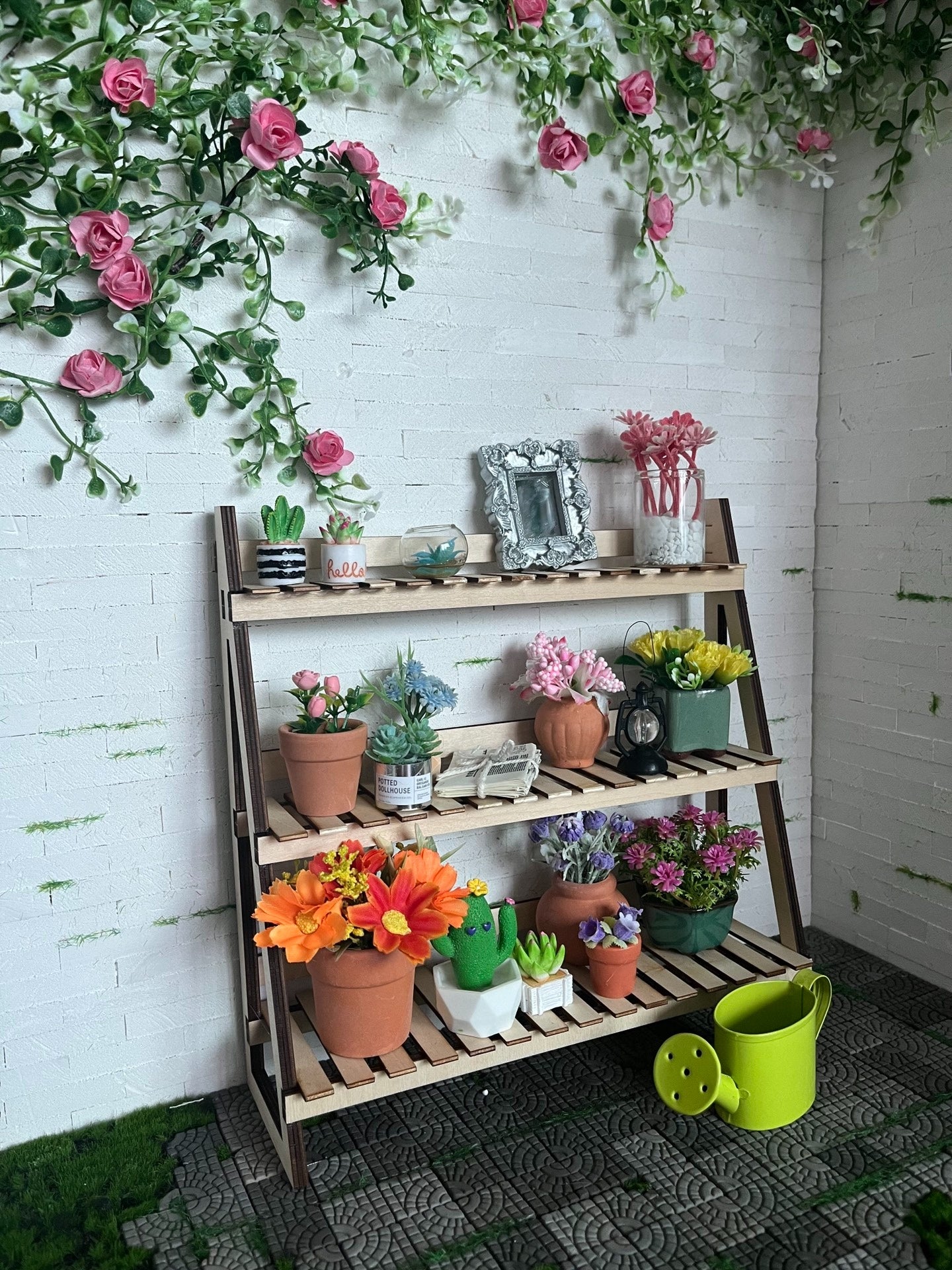 1:6 Scale Miniature Dollhouse Flower Wall Background For Blythe Doll Photography Forest Theme