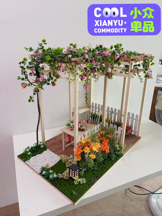 1:6 Scale Miniature Dollhouse Scene With Furniture For Display And Play