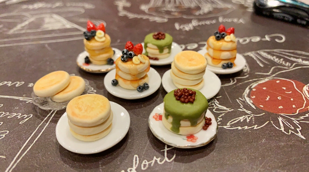 1:12 Scale Miniature Polymer Clay Pancake Handmade Customizable Mini Food For Dollhouse