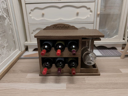 1:12 Scale Miniature Wine Rack Dollhouse Furniture For Living Room