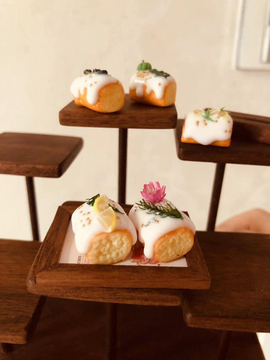 Juego de comida en miniatura para casa de muñecas, pastelería, pastelería, serie de pasteles de arcilla en miniatura a escala 1:12