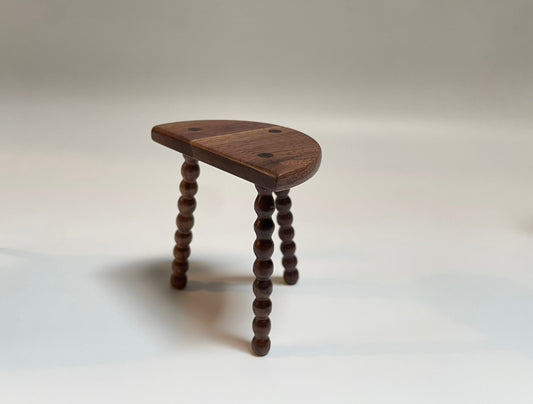 1:6 Scale Triangular Side Table Vintage Miniature Stool Dollhouse Furniture