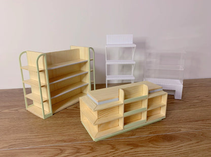 1:12 Scale Miniature Dollhouse Furniture Supermarket Shelf Cabinet Checkout Counter Storage