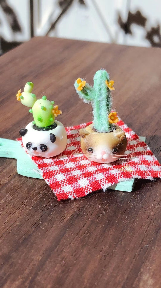 Maison de poupée miniature en argile panda à l'échelle 1:12, scène de pâtisserie, ensemble de jeu de nourriture miniature