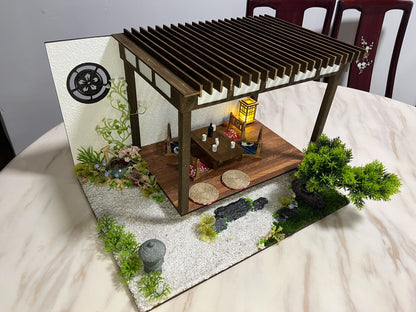 Conjunto de muebles de casa de muñecas en miniatura de jardín japonés a escala 1:12