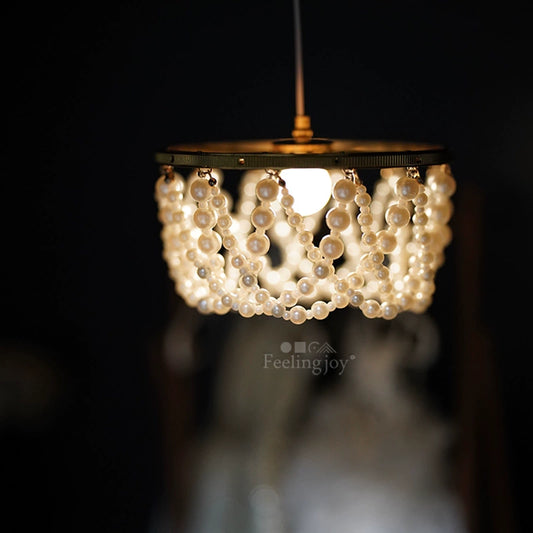 Lustre en perles pour maison de poupée échelle 1:6 – Style français vintage pour accessoires de scène BJD Blythe