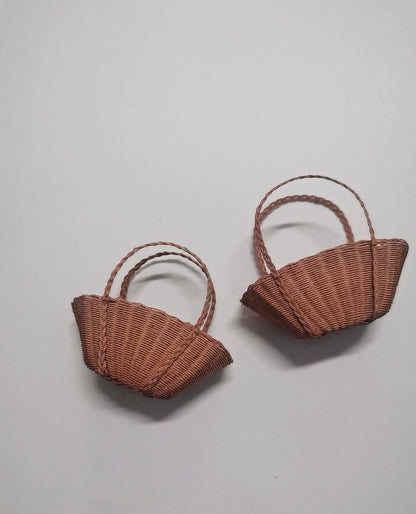 1:12 Scale Miniature Woven Paper Basket Dollhouse Furniture Customizable Color
