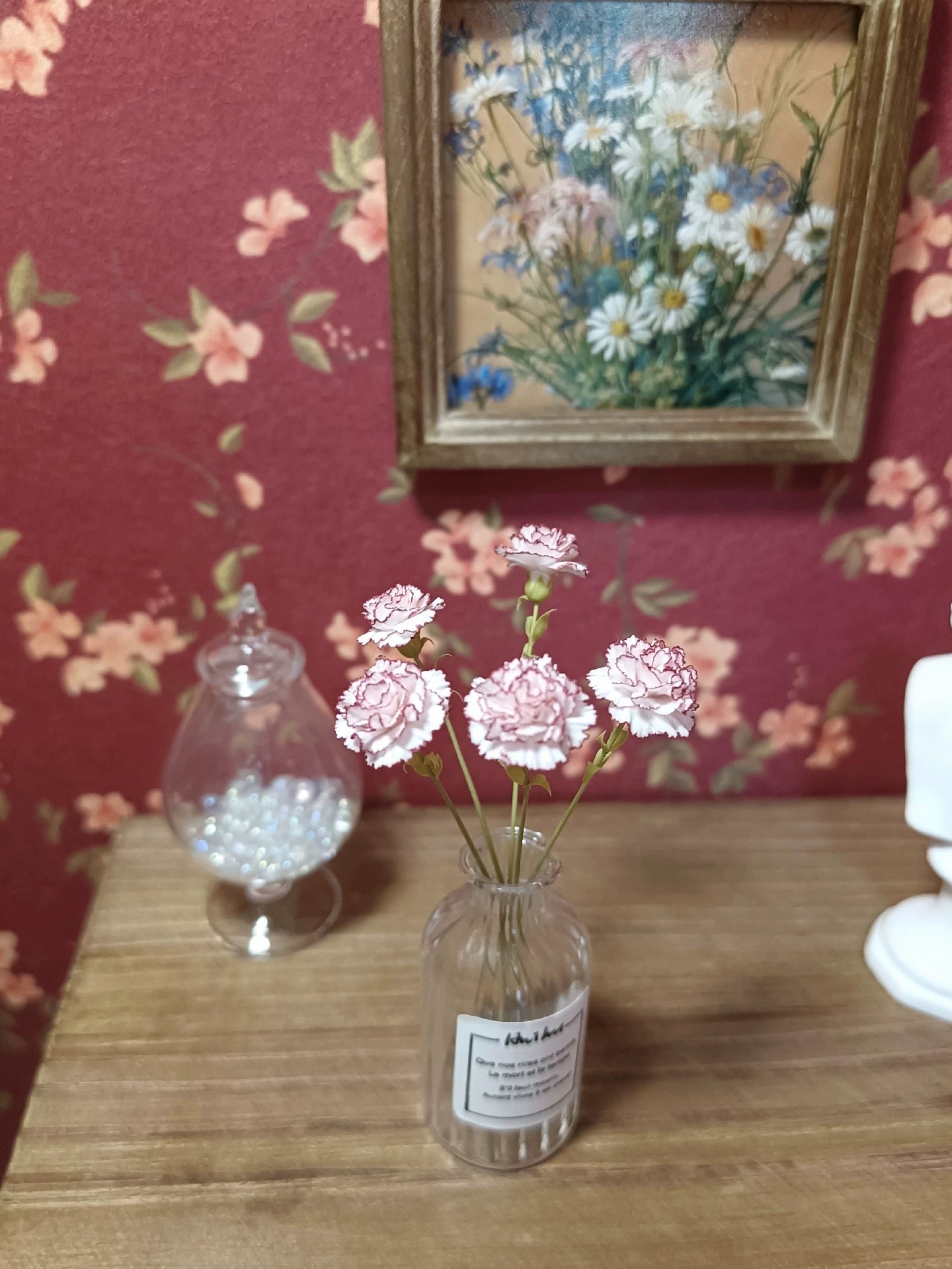 1:6 Scale Miniature Clay Carnation Flower BJD Dollhouse Decor Mariposa