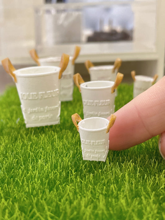 Muebles en miniatura para jardinería, utensilios de hierro, modelo blanco, casa de muñecas, escena de pastelería, muebles en miniatura, escala 1:12