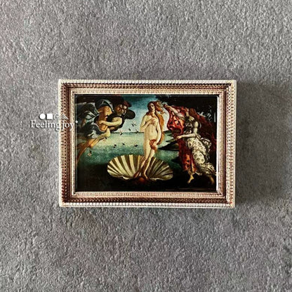 1:12 Scale Miniature Dollhouse Picture Frame Wall Art European Style DIY Miniature Painting Photo Gallery