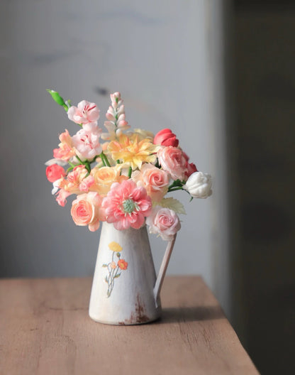 1:12 Scale Miniature Clay Flower Bouquet For Dollhouse Decor
