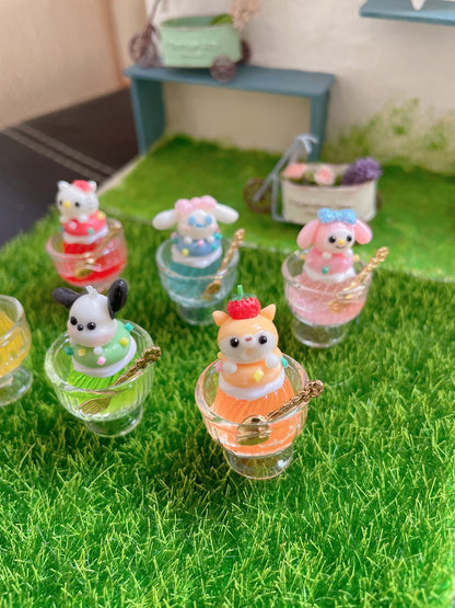 Ensemble de jeu miniature en argile fait main à l'échelle 1:6, série de boissons mignonnes, pour poupées BJD OB11