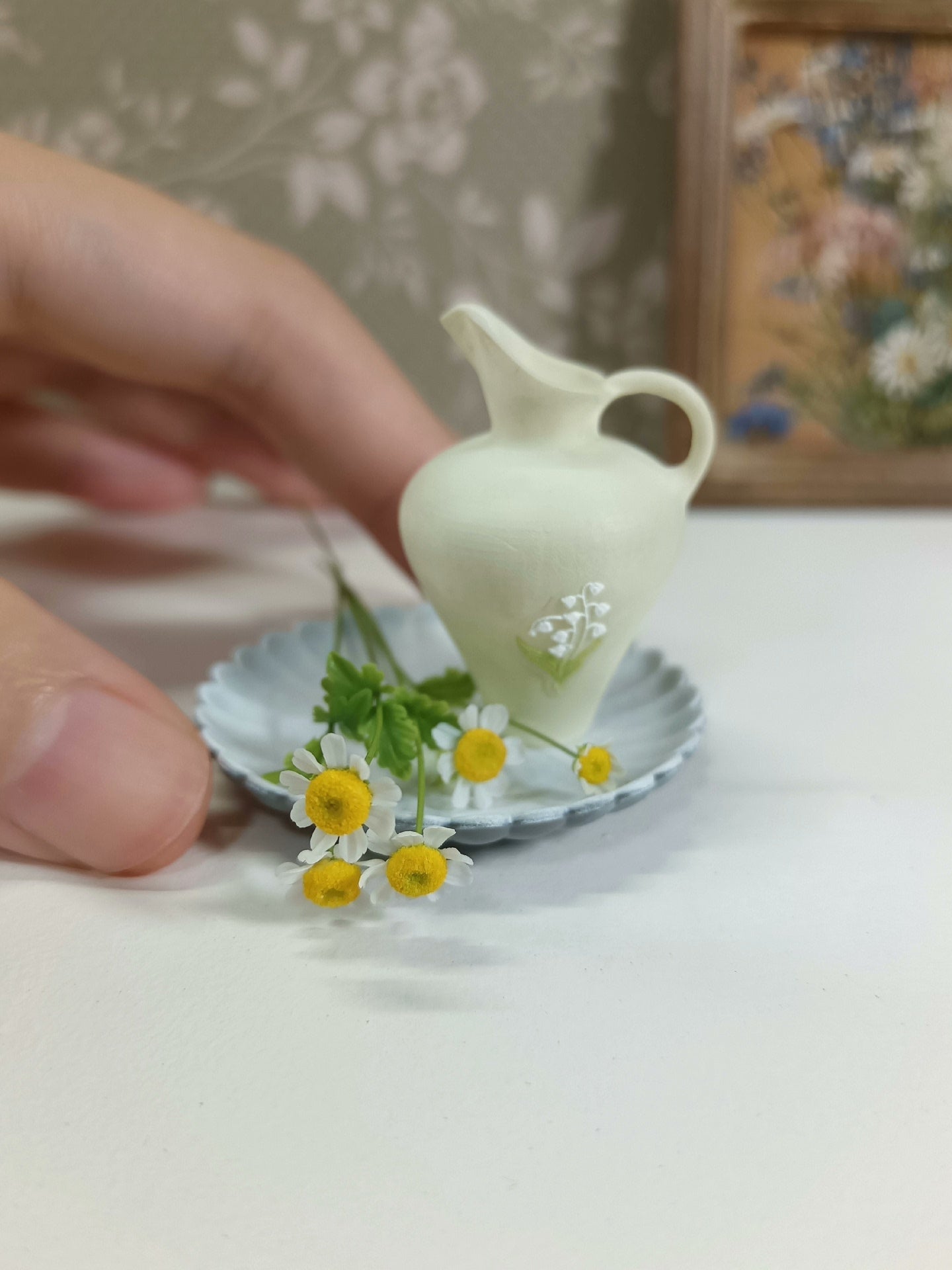 1:6 Scale Clay Daisy Miniature Flowers BJD Blythe Dollhouse Decor