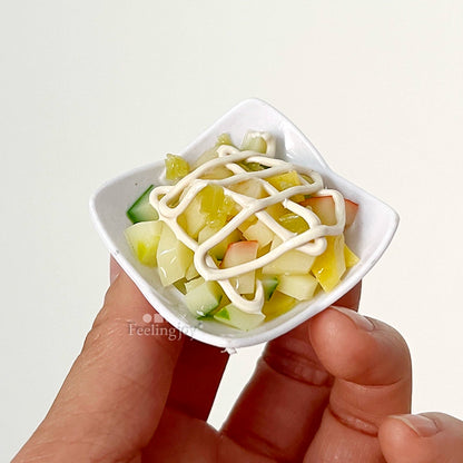 Accesorios para casa de muñecas BJD a escala 1:6, Blythe, té de la tarde, ensalada en miniatura, accesorios para escena, modelo de juego de comida en miniatura, candelabro, silla