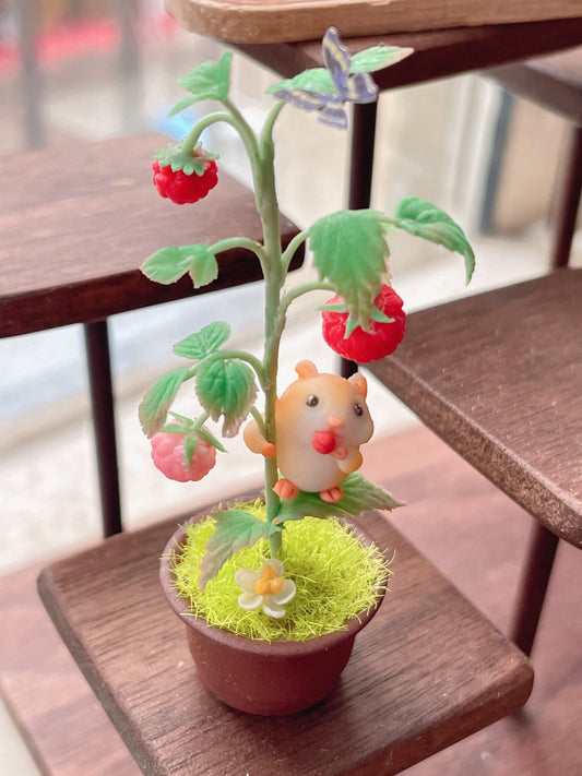 Miniatura de arcilla a escala 1:12, serie de flores, bebidas personalizadas para casa de muñecas, decoración hecha a mano
