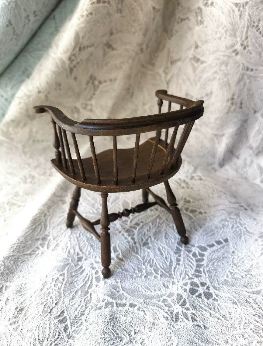 Silla Windsor a escala 1:6, muebles para casa de muñecas en miniatura