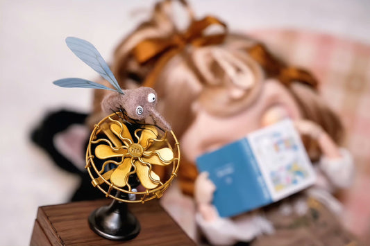 Ventilateur électrique miniature antique à l'échelle 1:6, accessoire pour maison de poupée