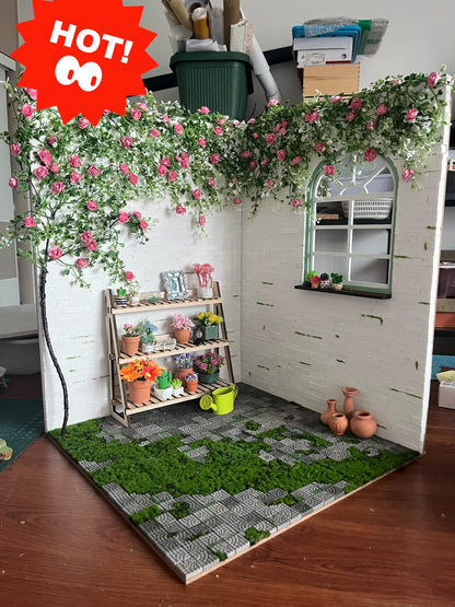 1:6 Scale Miniature Dollhouse Flower Wall Background For Blythe Doll Photography Forest Theme